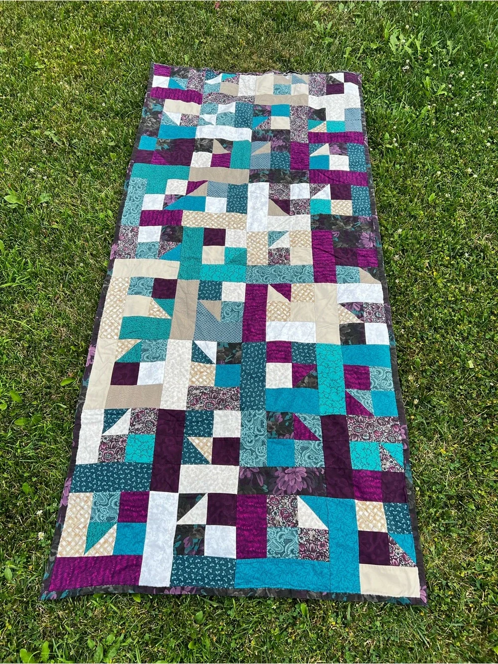Vintage Handmade Cottagecore Quilt